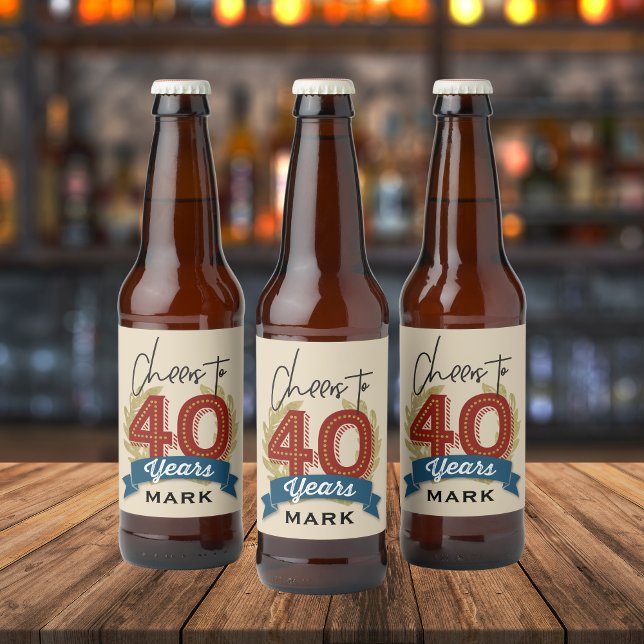 Cheers 40th Birthday Beer Label (Creator Uploaded)