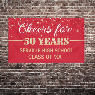CHEERS 50 Years! CUSTOM Class Reunion banner