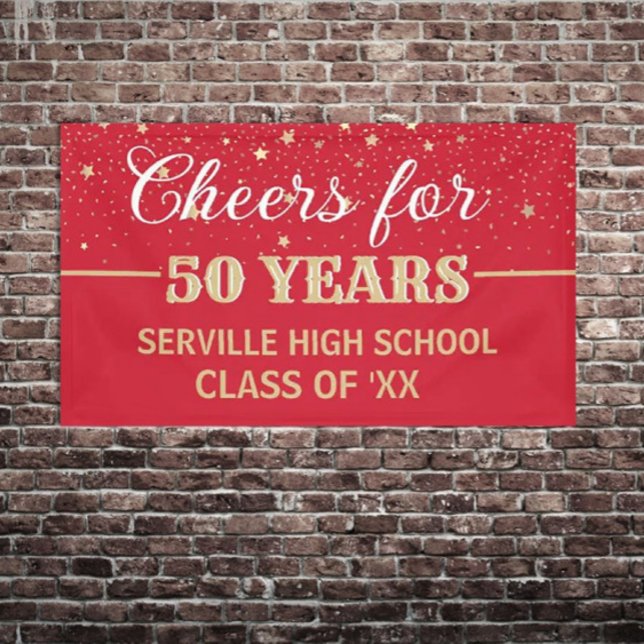 CHEERS 50 Years! CUSTOM Class Reunion banner (Creator Uploaded)