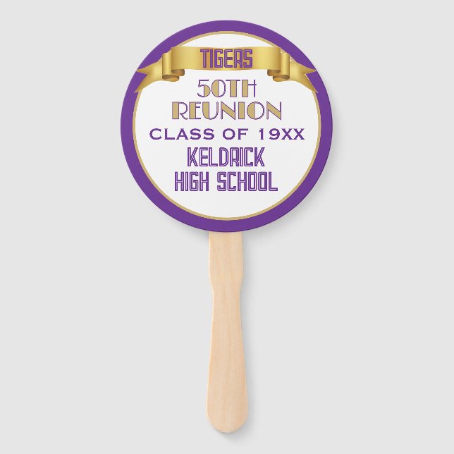 Cheers! 50th Class Reunion custom  Hand Fan (Front)