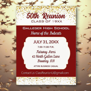 Cheers!  50th Class Reunion Invitation  Postcard