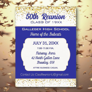 Cheers! 50th Class Reunion Invitation Postcard