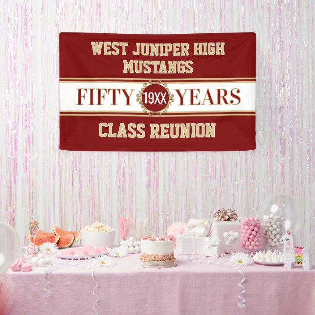 Cheers! 50th Reunion Celebration Banner (Party)