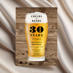 Cheers And Beers 30th Birthday Invitation