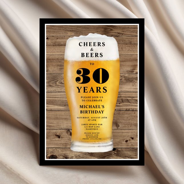 Cheers And Beers 30th Birthday Invitation (Cheers And Beers 30th Birthday Invitation)