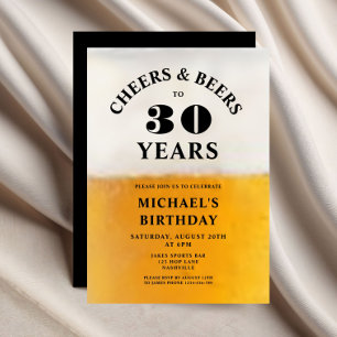 Cheers And Beers 30th Birthday Invitation