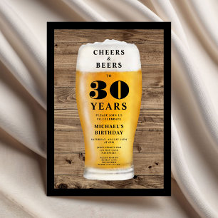 Cheers And Beers 30th Birthday Invitation