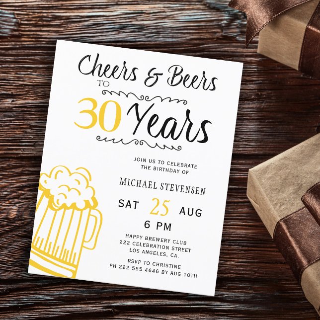 Cheers and beers 30th years birthday invitation (Creator Uploaded)