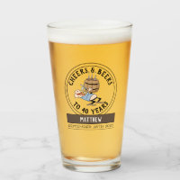 Cheers And Beers 40th Birthday Cartoon