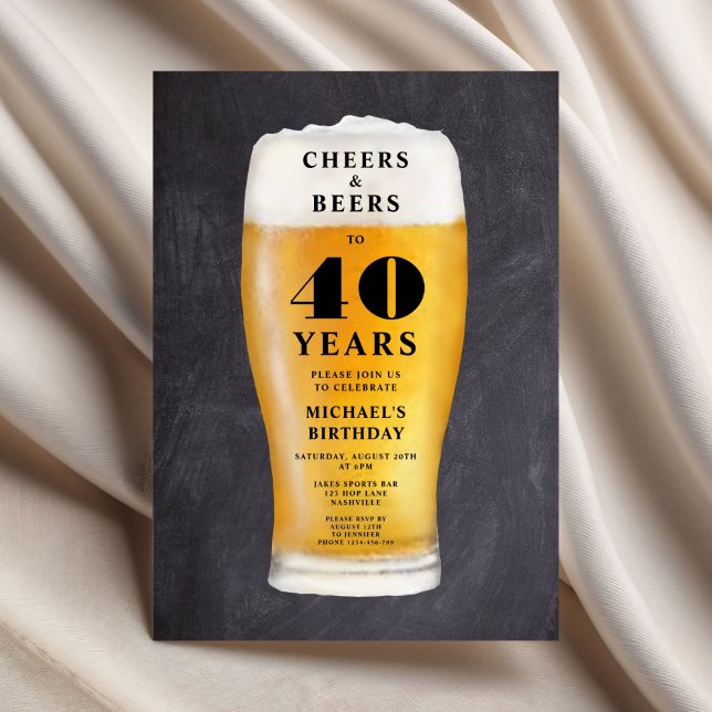 Cheers And Beers 40th Birthday Invitation (Cheers And Beers 40th Birthday Invitation)