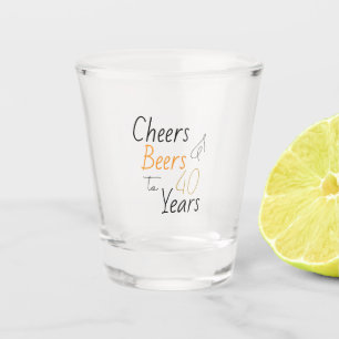 Cheers and Beers 40th Birthday Minimal Party Favou Shot Glass