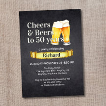 Cheers and Beers 50 Years Simple Vintage Black