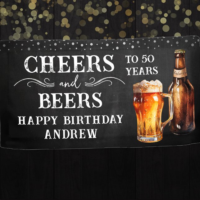 Cheers and Beers 50th Birthday Banner (Creator Uploaded)