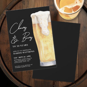 Cheers And Beers 50th Birthday Invitation