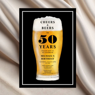Cheers And Beers 50th Birthday Invitation