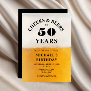 Cheers And Beers 50th Birthday Invitation