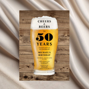 Cheers And Beers 50th Birthday Invitation