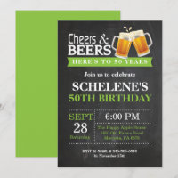 Cheers and Beers 50th Birthday Invitation Card