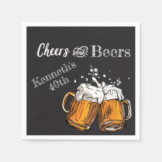 Cheers and Beers 60th 40th 50th 30th 21st  Napkin (Front)