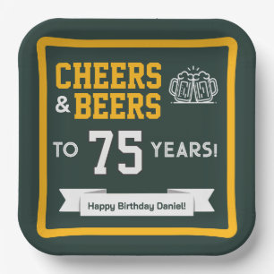 Cheers and Beers Adult Football Birthday Party Paper Plate