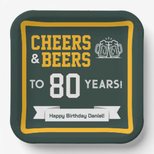 Cheers and Beers Adult Football Birthday Party Paper Plate