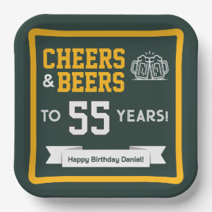 Cheers and Beers Adult Football Birthday Party Paper Plate