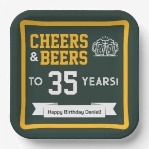 Cheers and Beers Adult Football Birthday Party Paper Plate