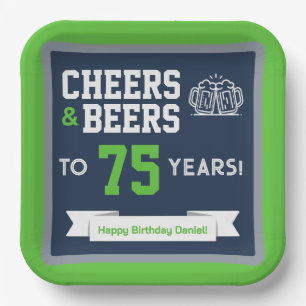 Cheers and Beers Adult Football Birthday Party Paper Plate