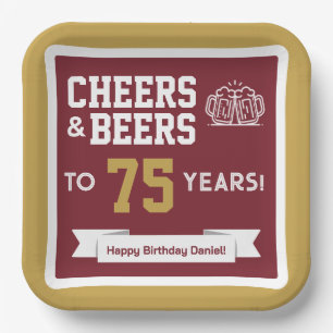 Cheers and Beers Adult Football Birthday Party Paper Plate