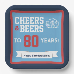 Cheers and Beers Adult Football Birthday Party Paper Plate