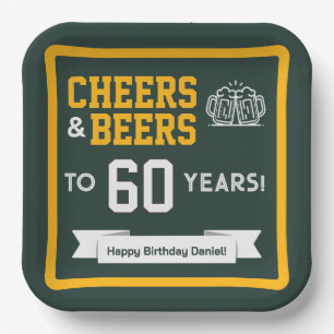 Cheers and Beers Adult Football Birthday Party Paper Plate
