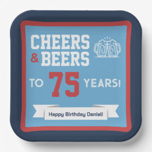 Cheers and Beers Adult Football Birthday Party Paper Plate