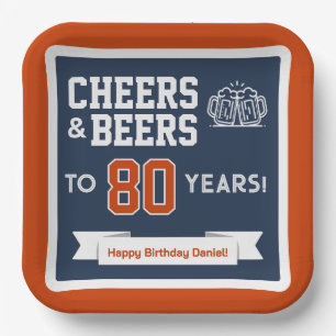 Cheers and Beers Adult Football Birthday Party Paper Plate