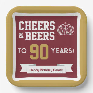 Cheers and Beers Adult Football Birthday Party Paper Plate