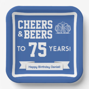 Cheers and Beers Adult Football Birthday Party Paper Plate