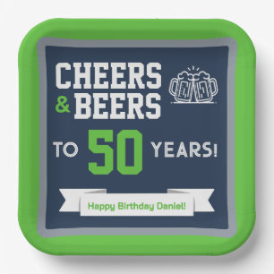 Cheers and Beers Adult Football Birthday Party Paper Plate