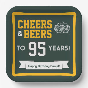 Cheers and Beers Adult Football Birthday Party Paper Plate