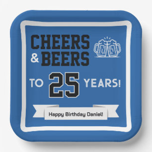 Cheers and Beers Adult Football Birthday Party Paper Plate
