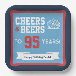 Cheers and Beers Adult Football Birthday Party Paper Plate