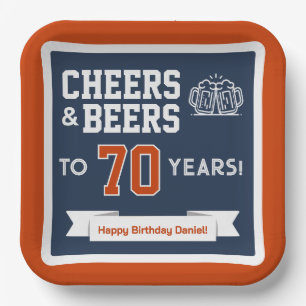 Cheers and Beers Adult Football Birthday Party Paper Plate