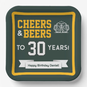Cheers and Beers Adult Football Birthday Party Paper Plate