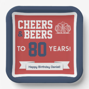 Cheers and Beers Adult Football Birthday Party Paper Plate