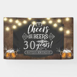 Cheers and Beers Birthday Decor  Banner