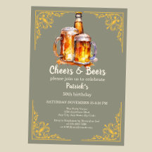 Cheers and Beers Glass Bottle 50th Birthday