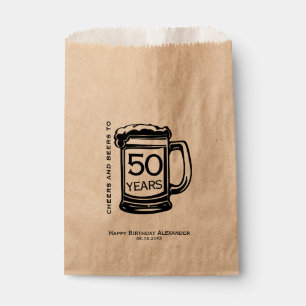 Cheers and Beers Milestone Birthday Party Custom Favour Bags