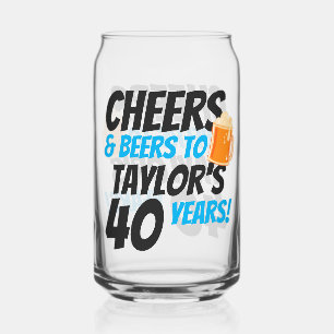 Cheers and Beers Personalised Birthday Can Glass