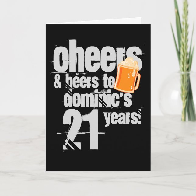 Cheers and Beers Personalised Birthday Card (Front)