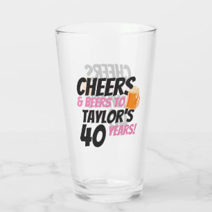Cheers and Beers Personalised Birthday Glass