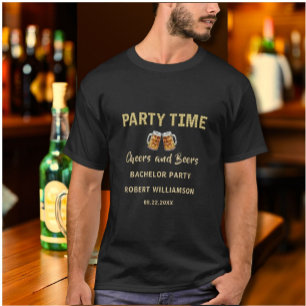 Cheers and Beers Personalized Bachelor Party T-Shirt