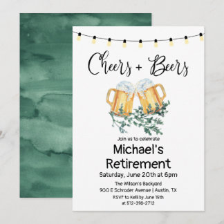 Cheers and Beers Retirement Invitation